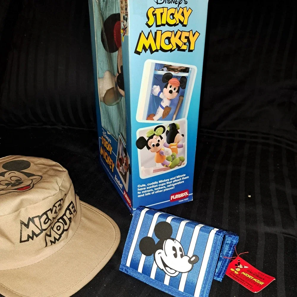 Disney's Sticky Mickey Mouse Baseball 11 in doll with cap and wallet